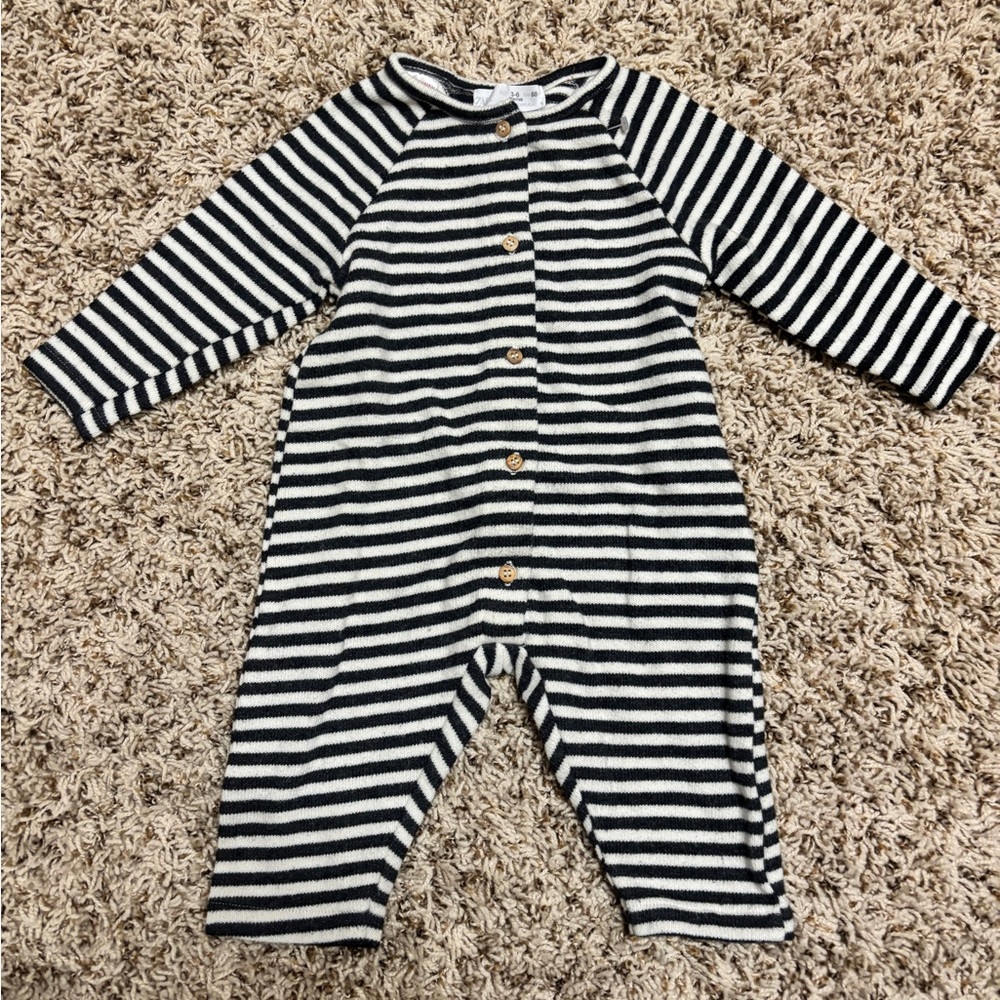 Zara Striped Black and White Baby One Piece